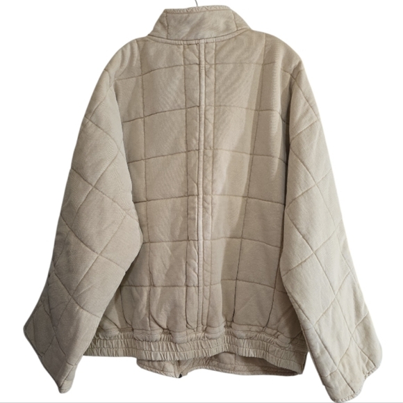 Free People Dolman Quilted Knit Jacket In Vanilla Creme XL Oversized Casual - Picture 8 of 15